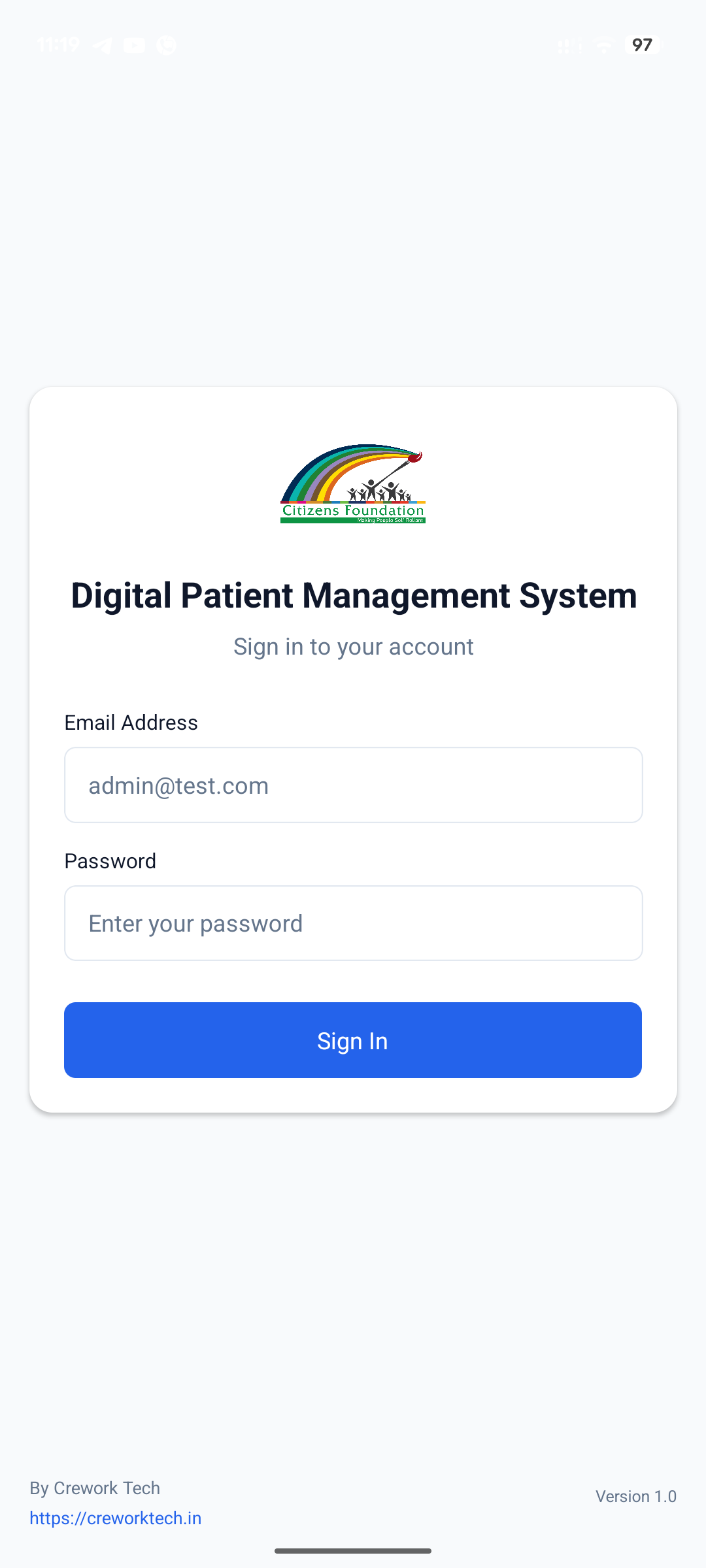 Login Screen