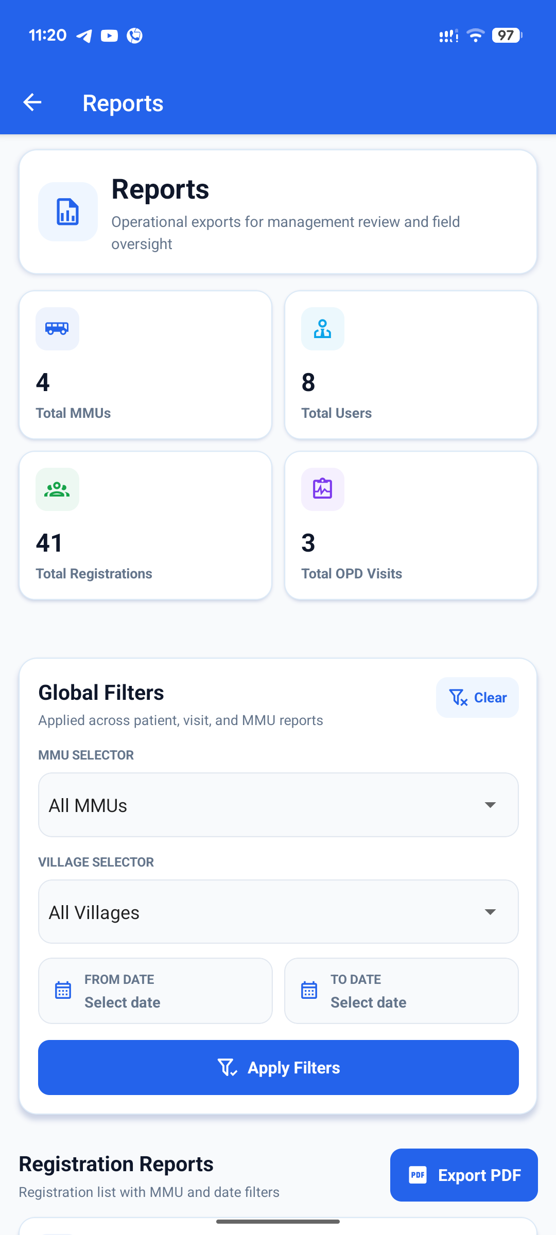 PDF Export Reports