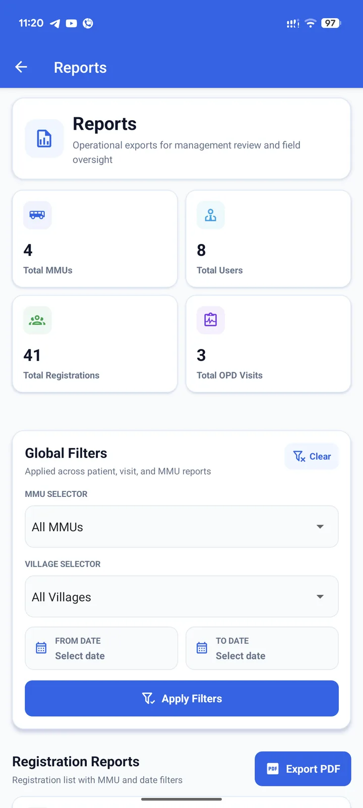 PDF Export Reports